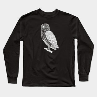 Barn Owl - detailed hand drawn bird design Long Sleeve T-Shirt